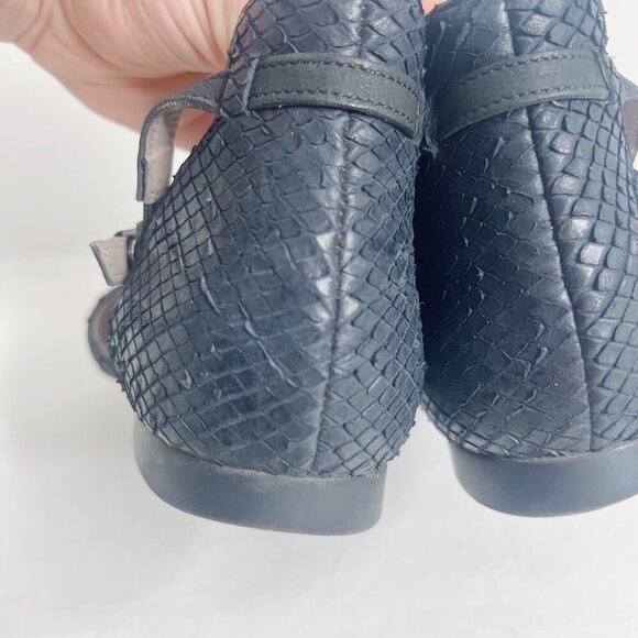 Paul Green Sadie Snakeprint Nubuck Ankle Strap Flat Black Nubuck Size. 7.5 - Picture 10 of 10